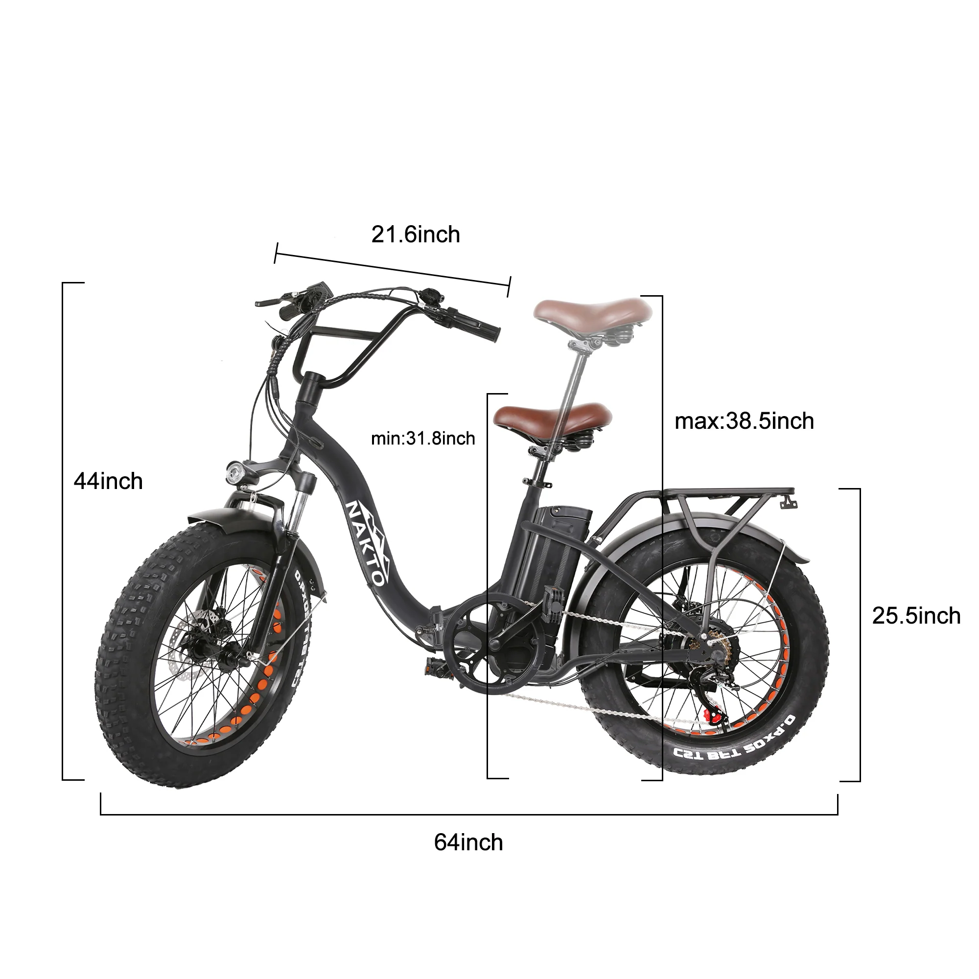 Nakto OX 20-Inch Folding Fat Tire Electric Bike 500W 48V - Image 2