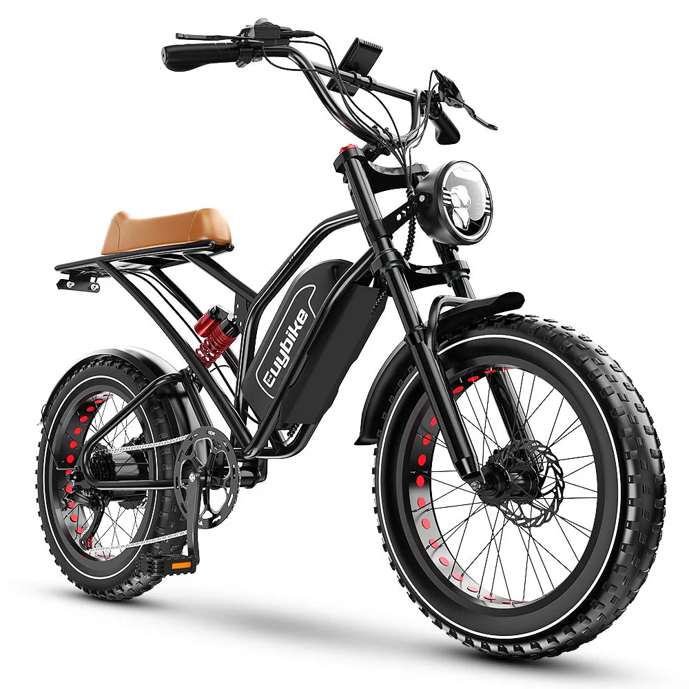 S4 Long Range Moped-Style Fat Tire Electric Bike 48V 25Ah Full Suspension - Image 6