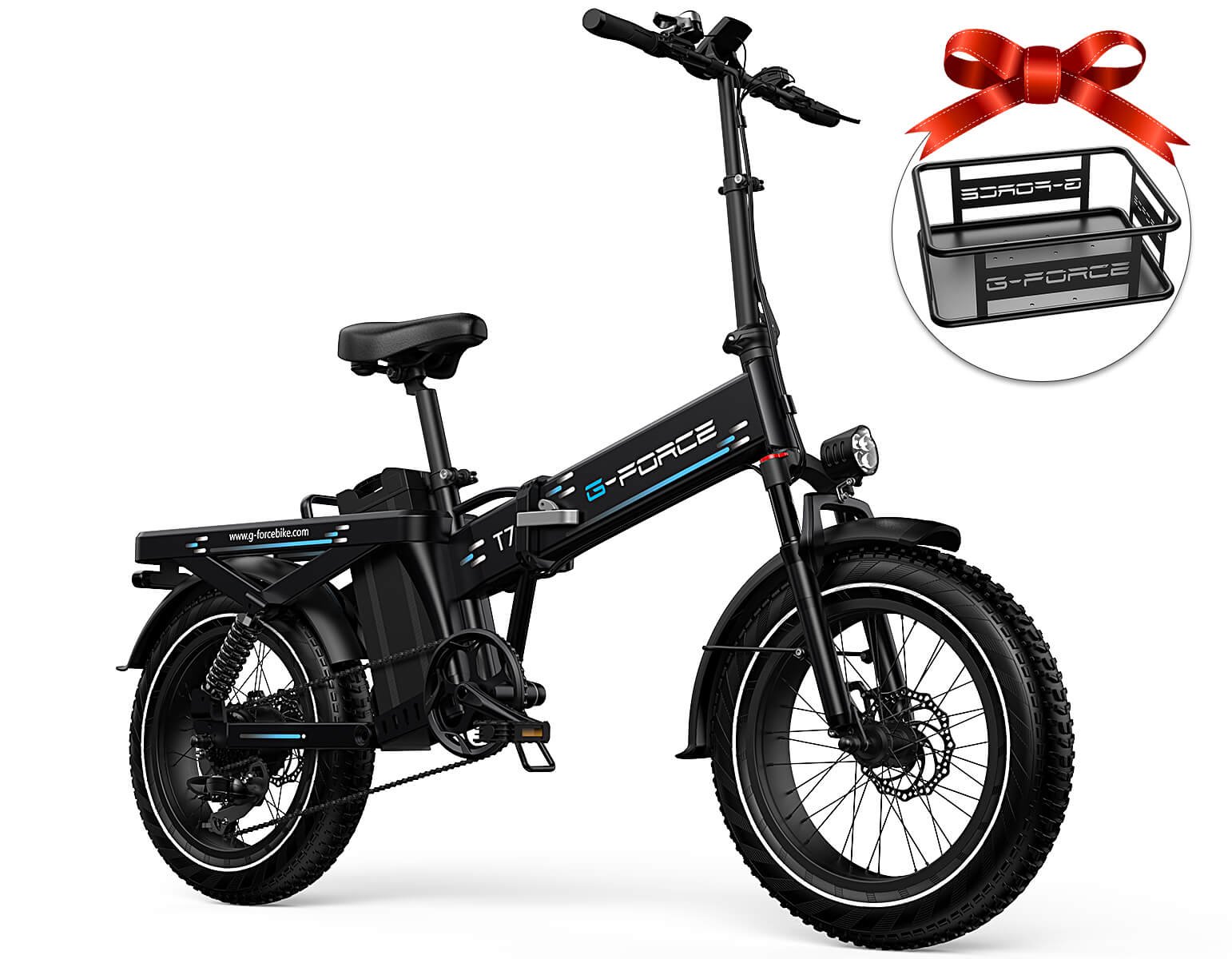 G-FORCE T7 Long Range Folding Fat Tire Electric Bike 750W 48V Full Suspension - Image 3