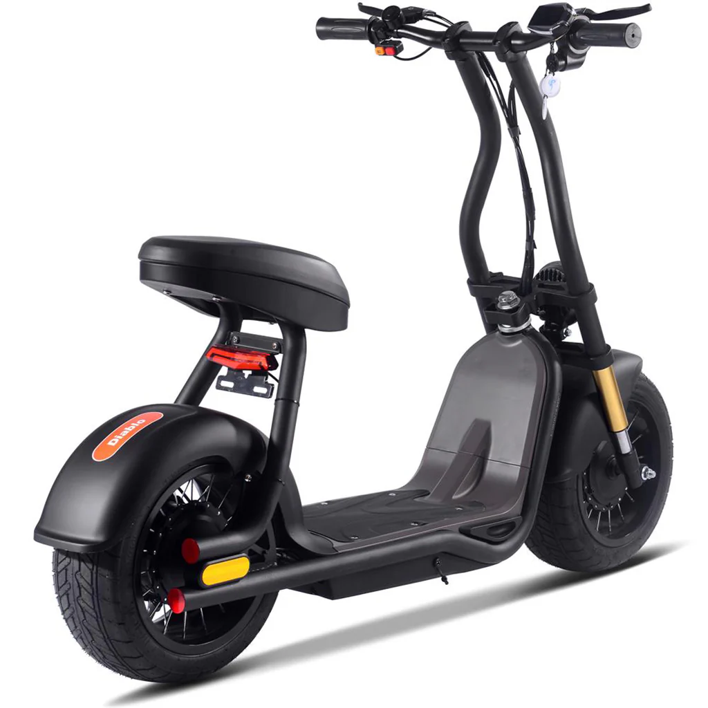 Buy MotoTec Diablo 1000W Electric Scooter - MotoTec Diablo Seated Fat Tire Electric Scooter 1000W 48V view 3