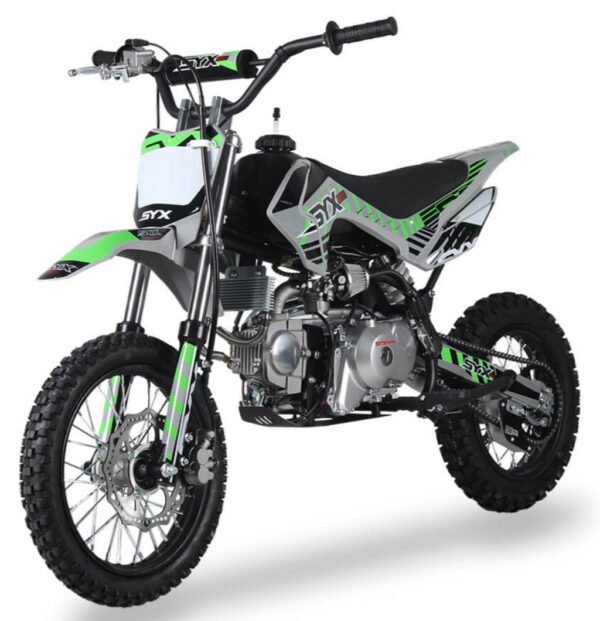 2024 SYX Moto Roost Pro 125cc Pit Bike, Oil-Cooled, Electric Start, Automatic Shifting, (14/12) Wheels, Ages 12 and up - Teal/Black