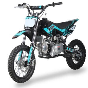 2024-syx-moto-roost-pro-125cc-pit-bike-oil-cooled-electric-start-automatic-shifting-14-12-wheels-ages-12-and-up-teal-black