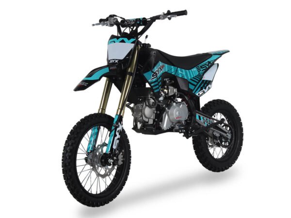 2024 SYX Moto Whip Pro 125cc Pit Bike, Oil-Cooled, Kick Start, Anodized Front Fork, 4-Speed Manual Shifting, (17/14) Wheels, Ages 12 and up - Red/Grey