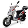 Aldo 150cc Street Scooter, Automatic, Front Disc Brake, 12 inch Aluminum Wheels, LED Headlight, Trunk Included - White/Red