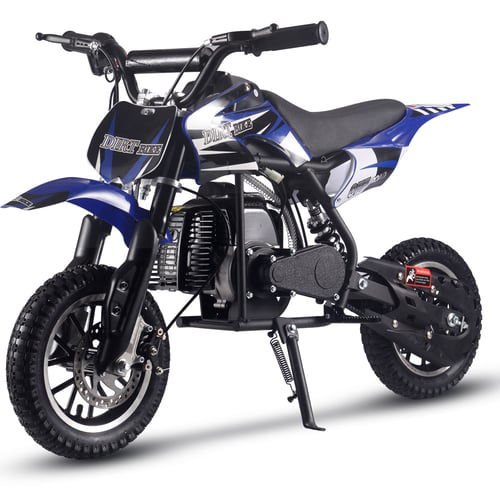 Alien DLX Kids Gas Dirt Bike, 50cc 2-Stroke, Age 6 and up - Blue