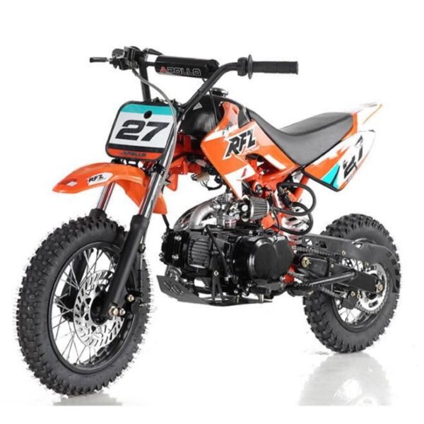 Apollo DB27 110cc Kids Dirt Bike, 4-Speed Semi-Automatic, 12/10 inch Wheels, Ages 8 and up - Red