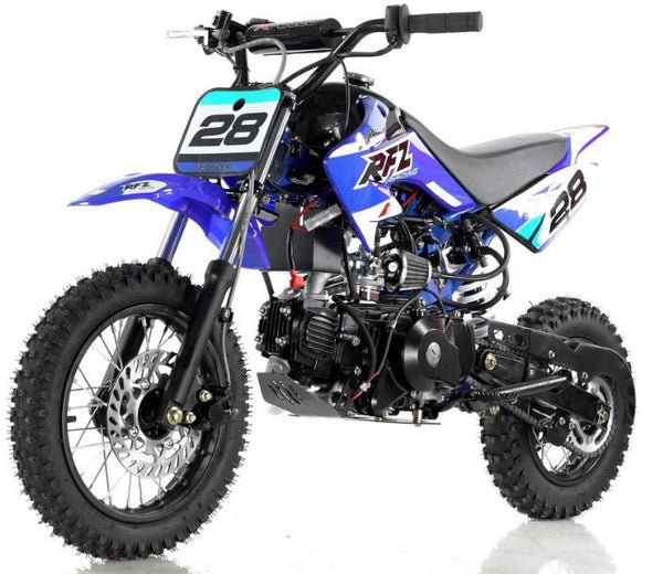 Apollo DB28 110cc Dirt Bike, 4-Speed Automatic, Electric Start, 12/10 inch Wheels, Ages 8 and up - Blue