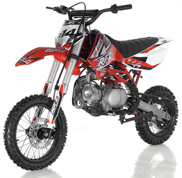Apollo RFZ 125cc X14 Dirt Bike, 4-Speed Semi-Automatic, 14/12 inch Wheels, Ages 12 and up - Red