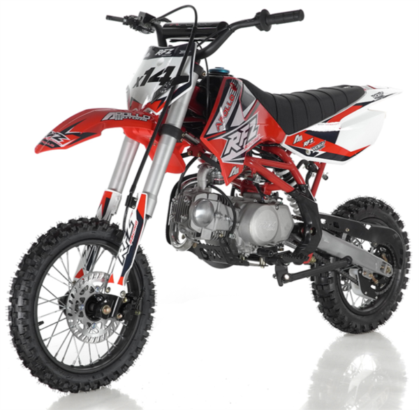 Apollo RFZ 125cc X14 Dirt Bike, 4-Speed Semi-Automatic, 14/12 inch Wheels, Ages 12 and up - Red