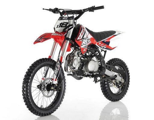 Apollo RFZ 125cc X18 Dirt Bike, 4-Speed Manual, Dual Disc Brakes, 17/14 inch Wheels, Ages 12 and up - Red