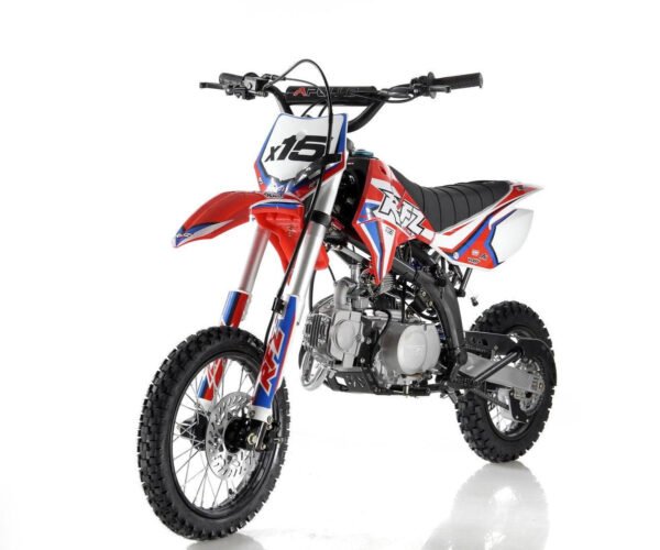 Apollo RFZ X15 125cc Dirt Bike, 4-Speed Manual, 14/12 inch Wheels, Upgraded Frame, Ages 12 and up - Black