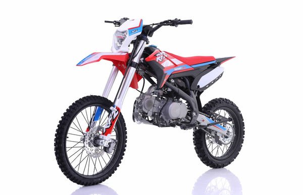 Apollo Thunder RFZ150 DLX 140cc Dirt Bike, 4-Speed Manual, 19/16 inch Wheels, Headlight, Age 16 and up - Red