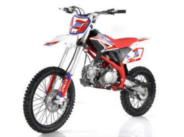 Apollo Z20 MAX 125cc Dirt Bike, 4-Speed Manual, 19/16 inch Wheels, Ages 16 and up - Red