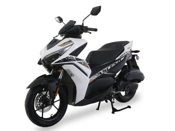 Ascend F3 150cc Street Scooter, Automatic Shifting, Hydraulic Disc Brakes, 14 inch Aluminum Wheels, Digital Speedometers - White