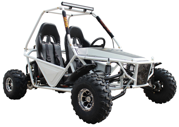 Batman 200 DLX Buggy Go Kart, Electric Start, Automatic with Reverse, 10-inch Alloy Wheels, Ages 16 and up - White