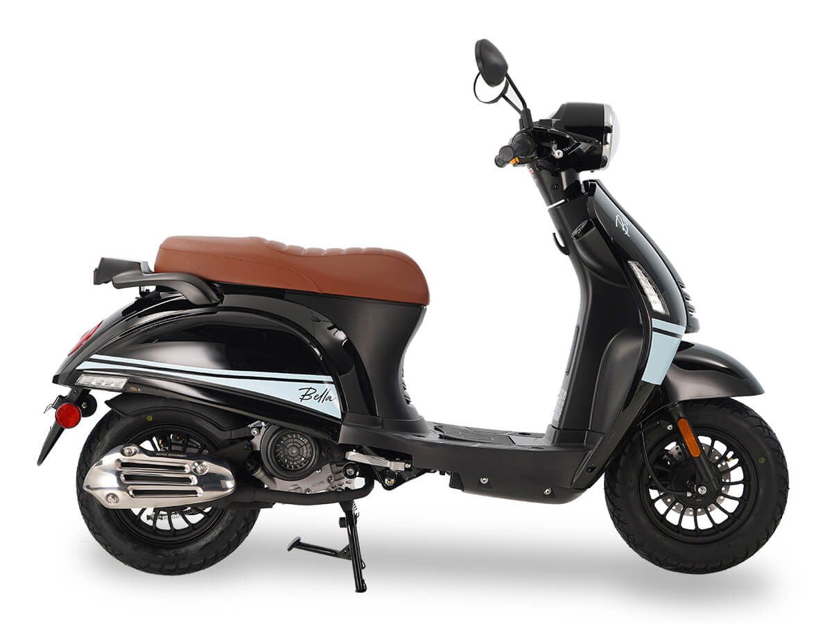 Bella 50cc Street Scooter, Automatic Shifting, 10 inch Aluminum Wheels, LED Lights - White