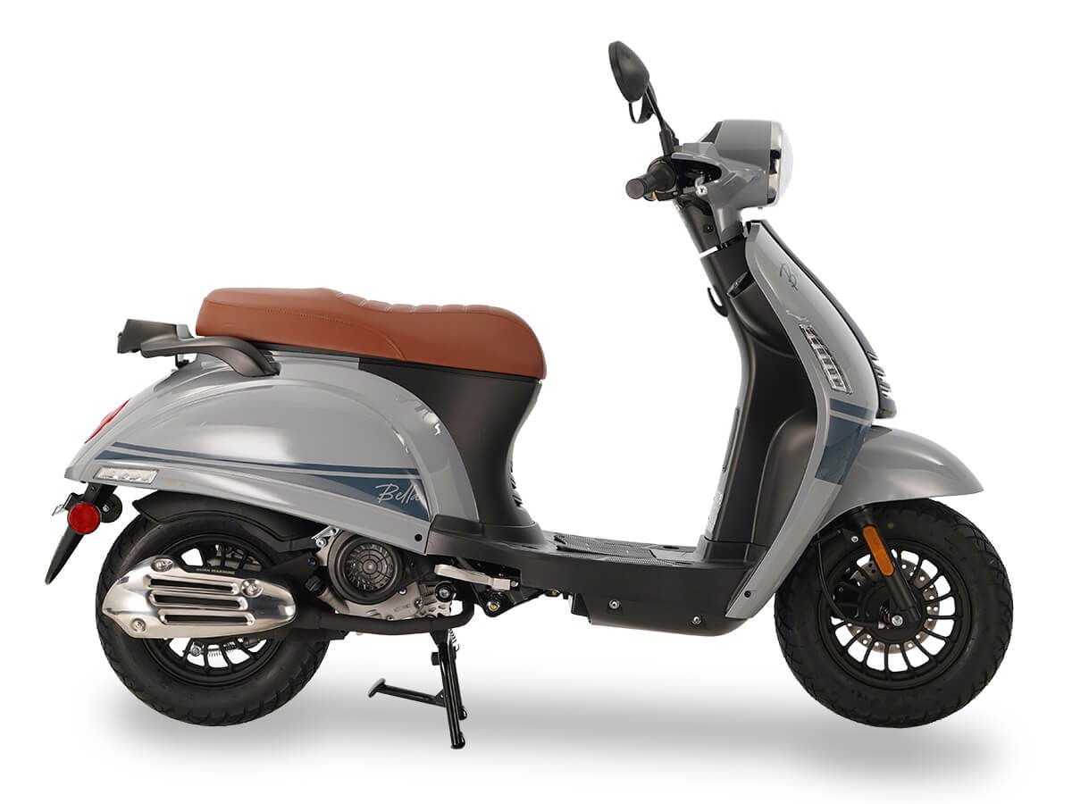 Bella 50cc Street Scooter, Automatic Shifting, 10 inch Aluminum Wheels, LED Lights - White