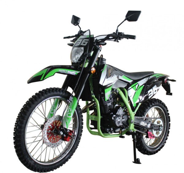 Broncho 300 Dual Sport Dirt Bike, 5-Speed Manual, Electric Start, (21/18) Wheels - Green
