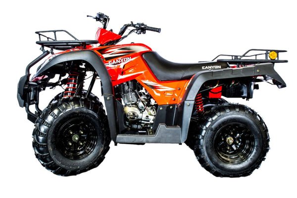 Canyon 250cc Utility ATV, Shaft Drive, Semi-automatic 4-Speed with Reverse, 10-inch Wheels - Red