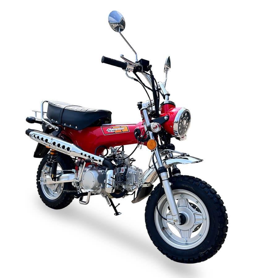 Champion DLX 125cc Retro Motorcycle, 4-speed semi-automatic, 10-inch Wheels, 50 State Legal, Upgraded LED Headlight, Digital Speedometer - Metallic Red
