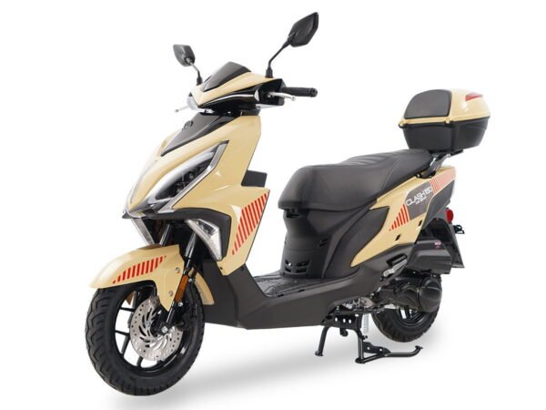 Clash 150cc Street Scooter, Automatic Shifting, Front Disc/Rear Drum Brakes, LED Accent Lighting - Black