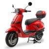 Classic 150cc Street Scooter, Automatic Shifting, 12 inch Aluminum Wheels, LED Lighting, Digital Dash, Trunk Included - Red