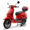 Classic 150cc Street Scooter, Automatic Shifting, 12 inch Aluminum Wheels, LED Lighting, Digital Dash, Trunk Included - Red