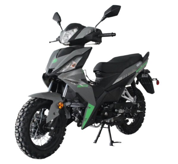 Cross 125RTF Off-Road Scooter, 4-Speed Semi-Auto, 13-inch Wheels, Enduro Tires - Blue