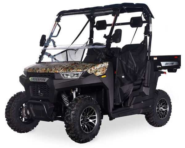 Crossfire LH200 EFI UTV Side-by-Side, Automatic with Reverse, Deluxe Alloy Wheels, Dump Bed, Windshield Included - Camo