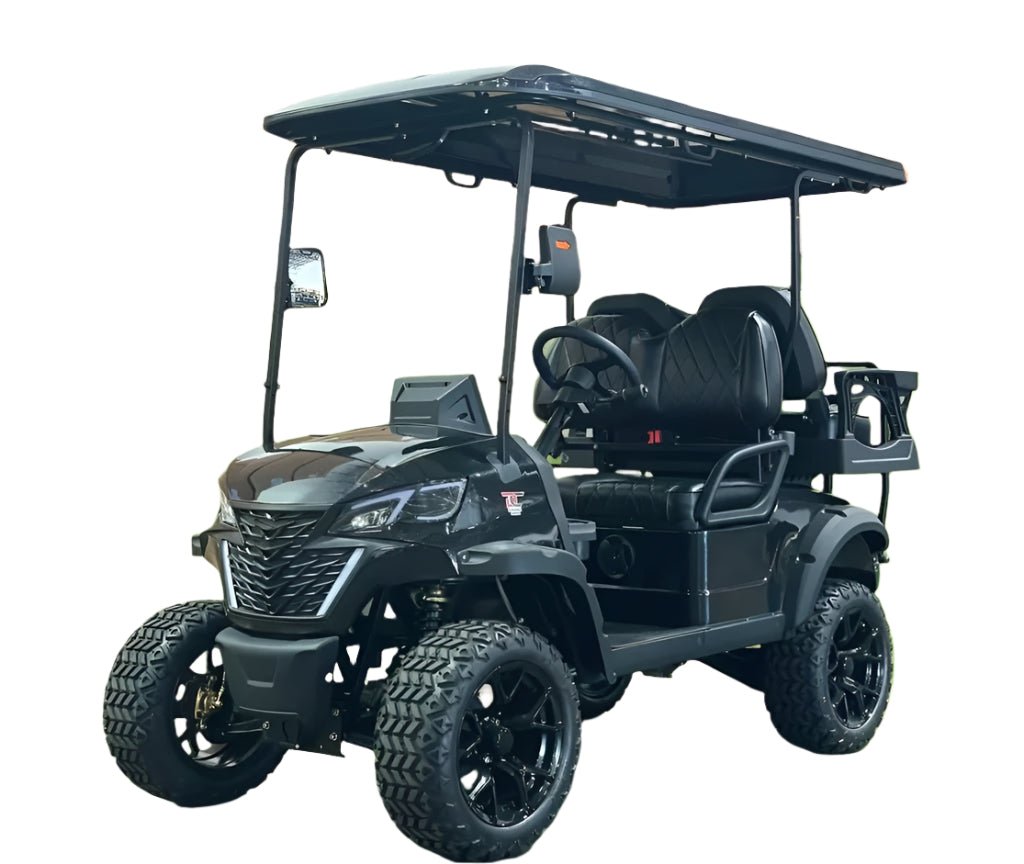 Dynamic GT4 Lithium Golf Cart, 48V AC 5KW Motor, 14-inch Aluminum Alloy Blackout Wheels - Black