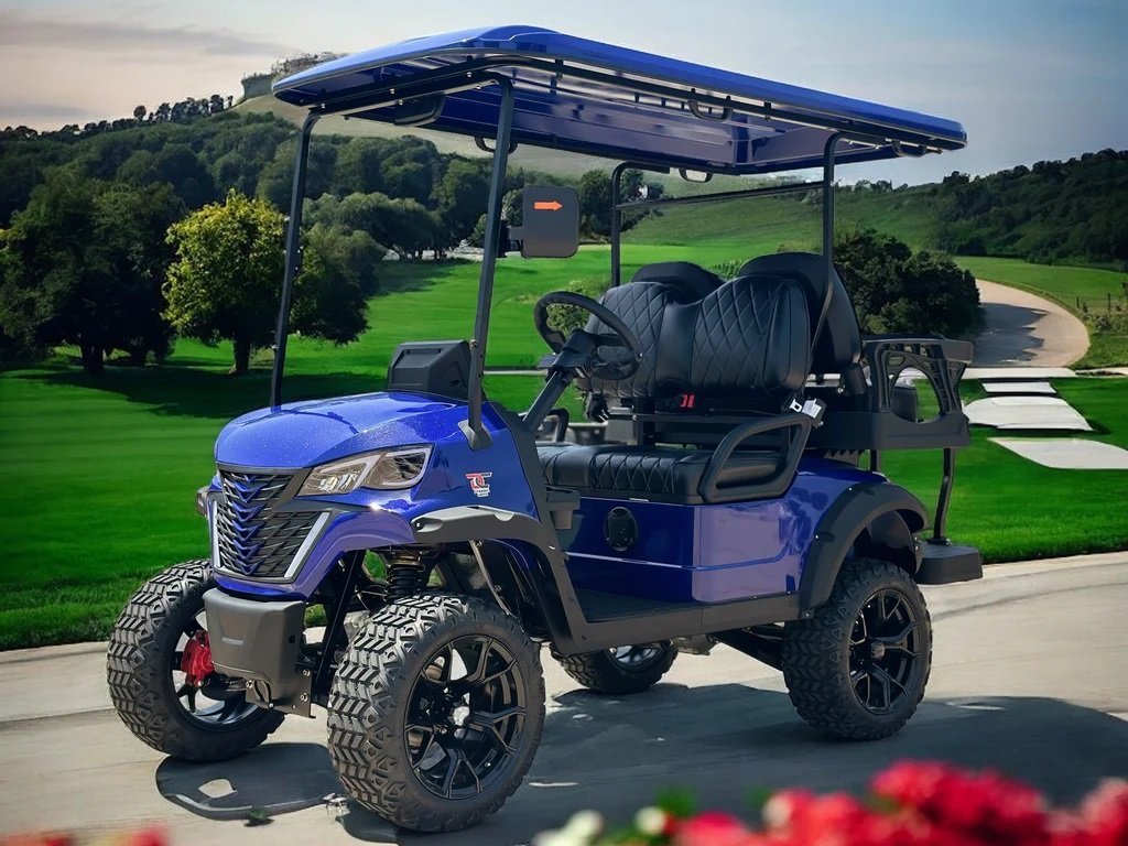 Dynamic GT4 Lithium Golf Cart, 48V AC 5KW Motor, 14-inch Aluminum Alloy Blackout Wheels - Black