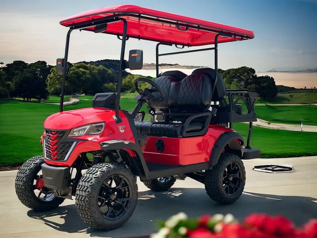 Dynamic GT4 Lithium Golf Cart, 48V AC 5KW Motor, 14-inch Aluminum Alloy Blackout Wheels - Black