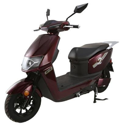 E-Cool Electric Street Scooter, 72v 1200w, 31mph Top Speed, 37-Mile Range - Burgundy
