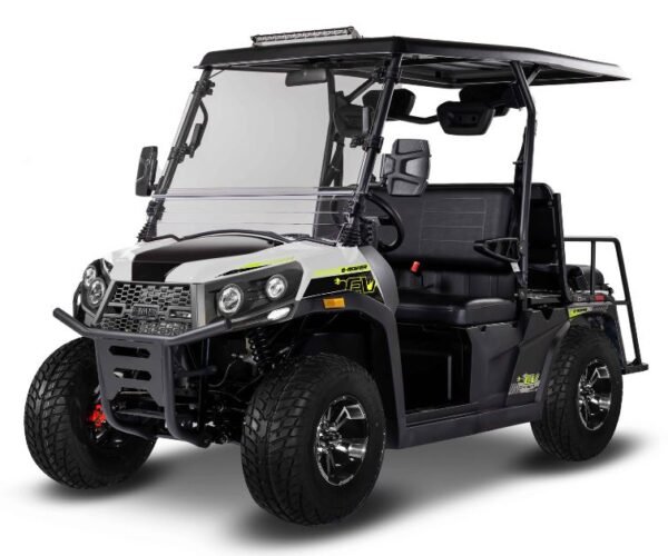 E-Rover DLX Electric Golf Cart, Lithium Battery, Deluxe Alloy Wheels, Digital Dashboard, Windshield Included - Grey