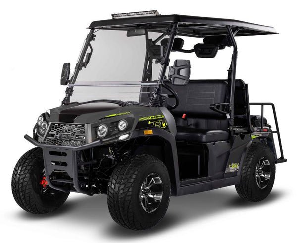 E-Rover DLX Electric Golf Cart, Lithium Battery, Deluxe Alloy Wheels, Digital Dashboard, Windshield Included - Grey