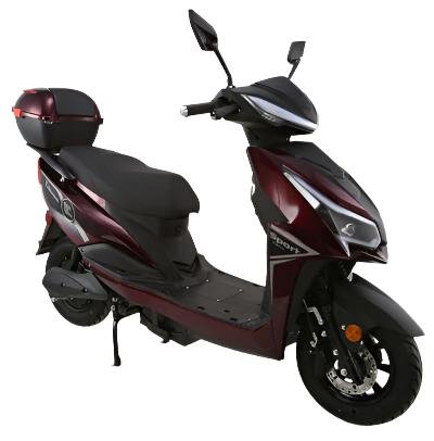 E-Strike Electric Street Scooter, 72v 1200w, 31mph Top Speed, 37-Mile Range - Burgundy