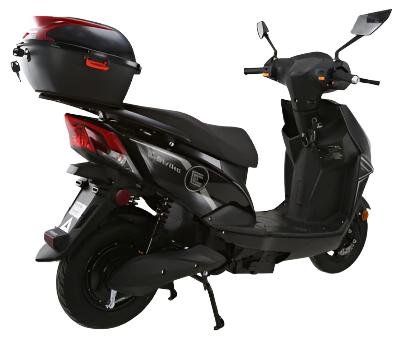 E-Strike Electric Street Scooter, 72v 1200w, 31mph Top Speed, 37-Mile Range - Burgundy