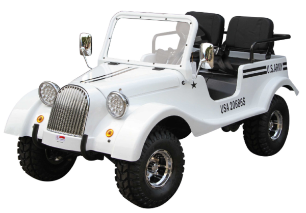 GR-5 Mini Jeep Roadster Go Kart, 150cc Electric Start, Automatic with Reverse, Ages 12 and up - White