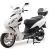 Hawkeye 150cc Street Scooter, Automatic, Front Disc Brake, 13 inch Aluminum Wheels, Trunk Included - Metallic White