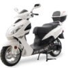 Hawkeye 150cc Street Scooter, Automatic, Front Disc Brake, 13 inch Aluminum Wheels, Trunk Included - Metallic White
