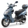 Hawkeye 150cc Street Scooter, Automatic, Front Disc Brake, 13 inch Aluminum Wheels, Trunk Included - Metallic White