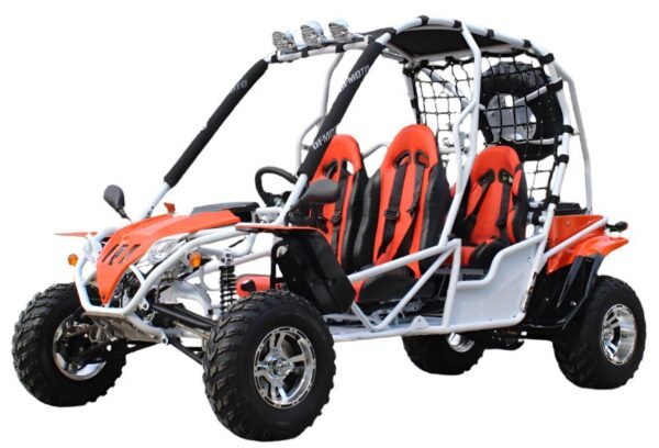 Jaguar 200 4-Seater Buggy Go Kart, Electric Start, Automatic with Reverse, 10-inch Deluxe Alloy Wheels, Ages 16 and up - White