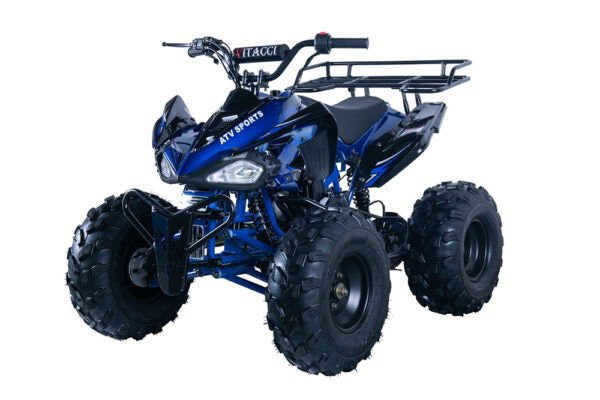 Jet9 125cc Sport ATV, Automatic with Reverse 8 inch Wheels, Rear Rack, Front Bumper, Ages 12 and up - Blue