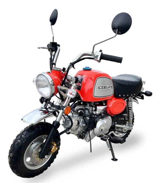 Leo 125cc Retro Motorcycle, 4-speed semi-automatic, 8-inch Wheels, 50 State Legal - Red
