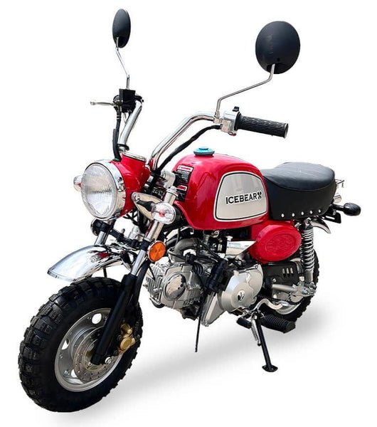 Leo 125cc Retro Motorcycle, 4-speed semi-automatic, 8-inch Wheels, 50 State Legal - Red