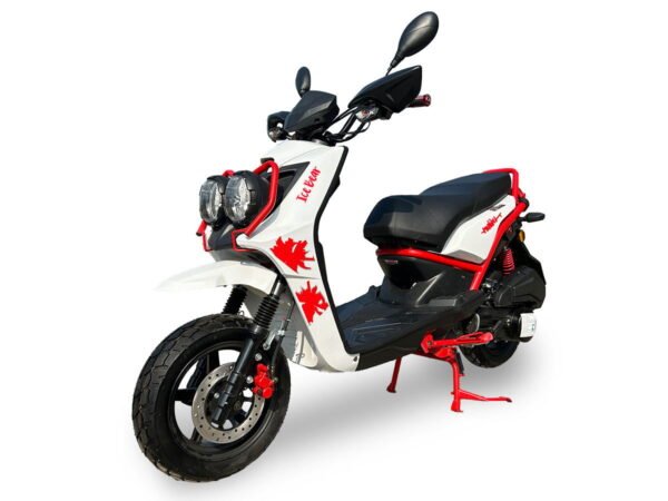 Malibu 150cc Street Scooter, Automatic, Front Disc Brake, 12 inch Aluminum Wheels - White