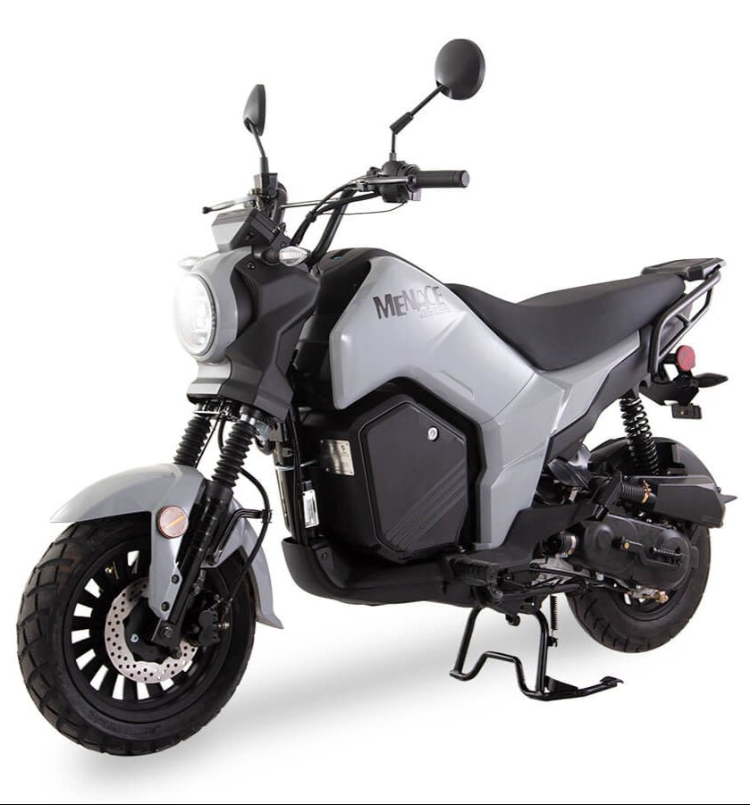 Menace 50cc Motorcycle, Automatic Shifting, Front Disc/Rear Drum Brakes, (12/10 in.) Wheels - Grey