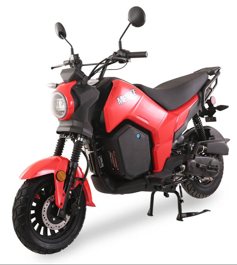 Menace 50cc Motorcycle, Automatic Shifting, Front Disc/Rear Drum Brakes, (12/10 in.) Wheels - Grey
