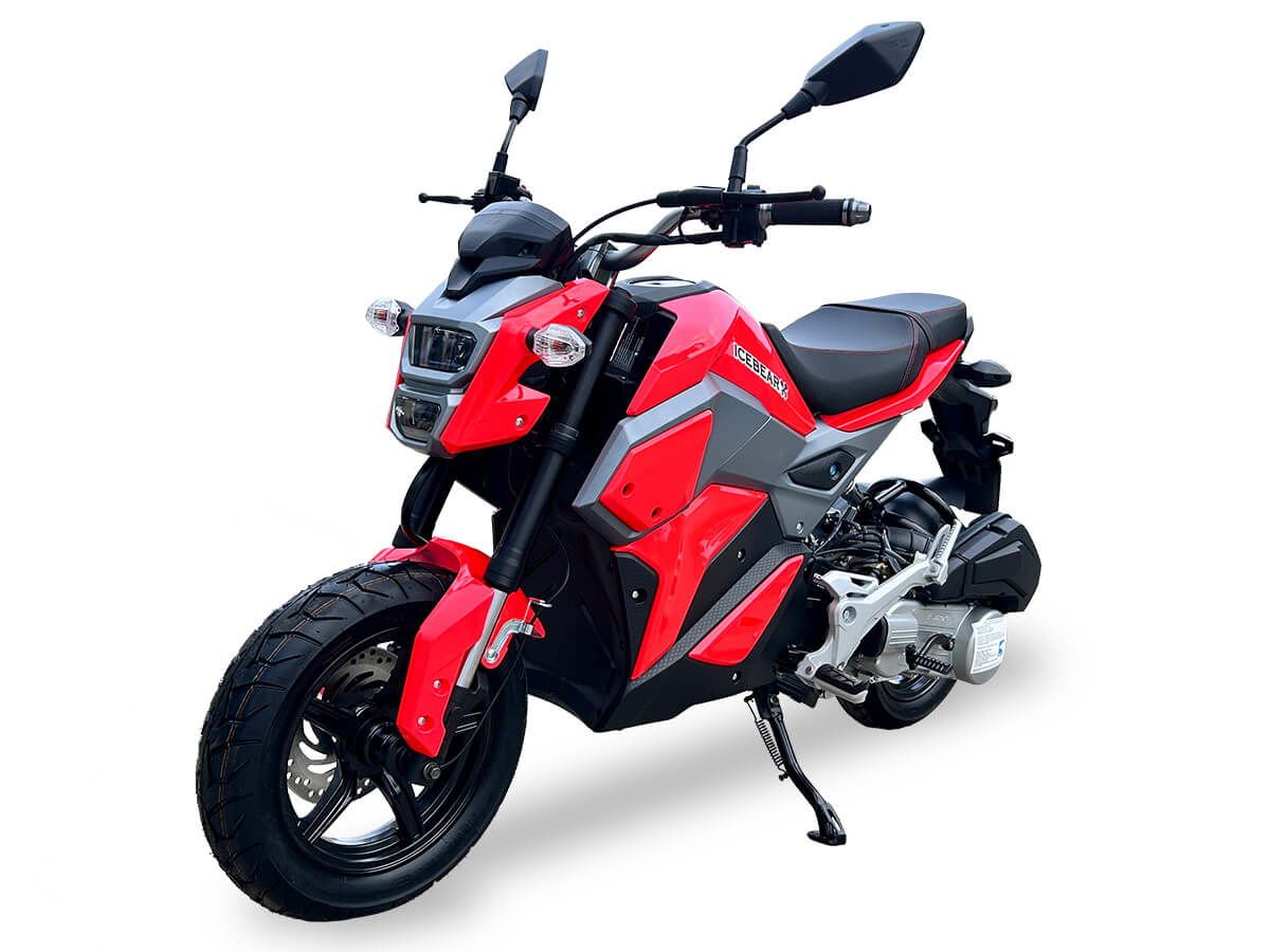 Mini Max 150cc Motorcycle, Automatic, Front Disc Brake, 12 inch Aluminum Wheels, LED Lights, Digital Speedometer, 50 State Legal - Metallic Green