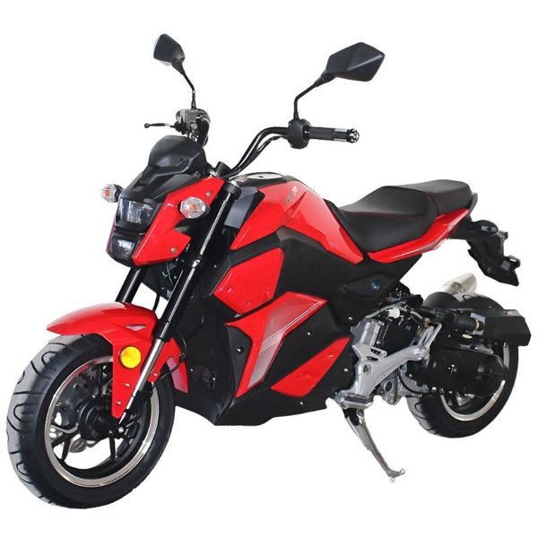 Mini Max 50cc Motorcycle, Automatic, Front Disc Brake, 12 inch Aluminum Wheels, 50 State Legal - Metallic Red